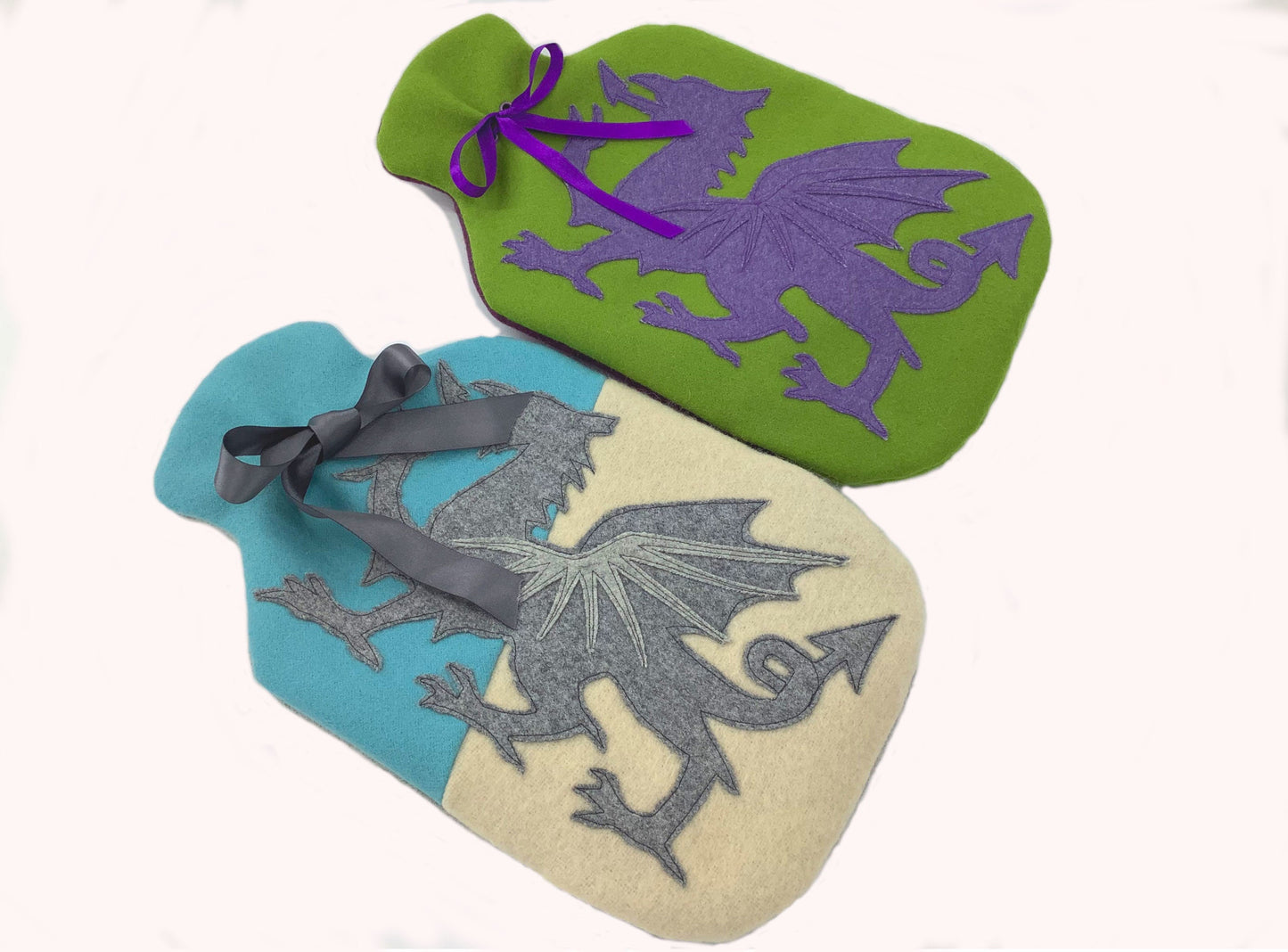 Welsh Dragon Wool Applique 2 Litre Hot Water Bottle Cover Custom Order