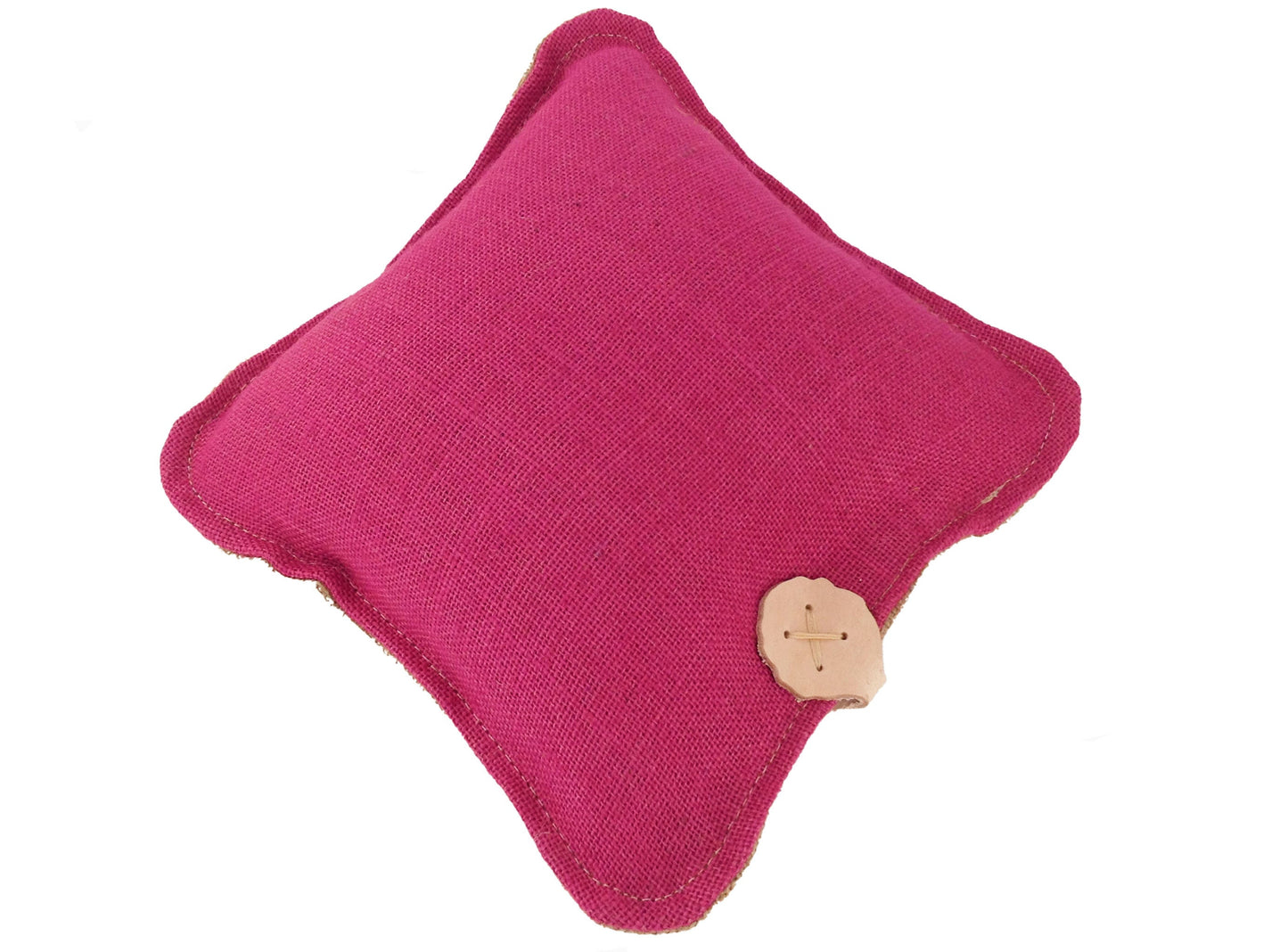 Large Burlap Needle Felting Mat Pre Filled 12 inch inch square in Pink & Natural Hessian