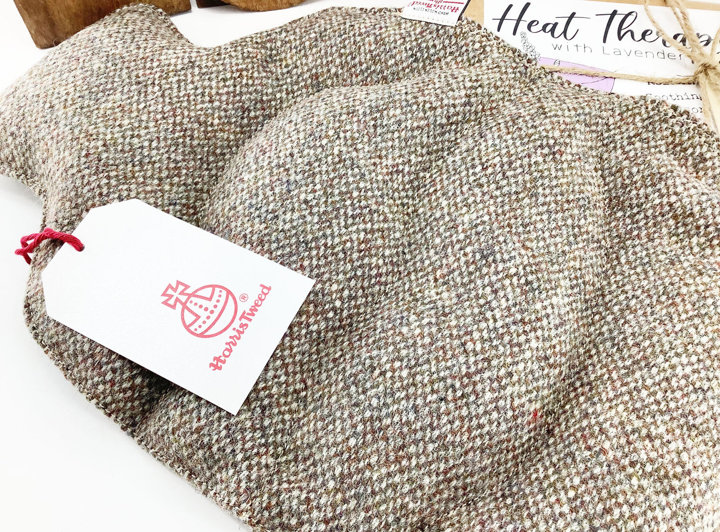 Harris Tweed Microwave Wheat Bag. Hot Water Bottle Shaped Heat Pack in Barleycorn. Lavender Scented or Unscented Luxury Handmade Hottie