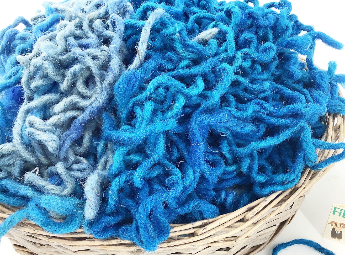 Rug Yarn for Punch Needle, Rug Making, Creative Weaving or Tapestry. Hand Dyed Chunky 100% Wool in Blue Shades