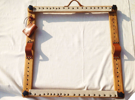 Traditional Rug Hooking Frame Punch Needle or Rag Rug. Sheep Starter Kit with Hessian, Rug Hooking Hook and Wool Strip Selection