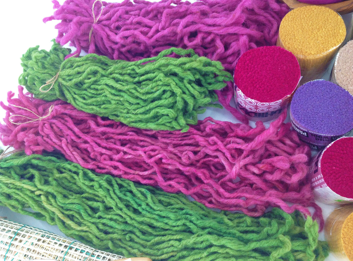 Creative Weaving Pack. 100% Wool 950g. Latch Hook Tool and Project Backing. Wall Hanging Tapestry Kit. Vibrant Garden