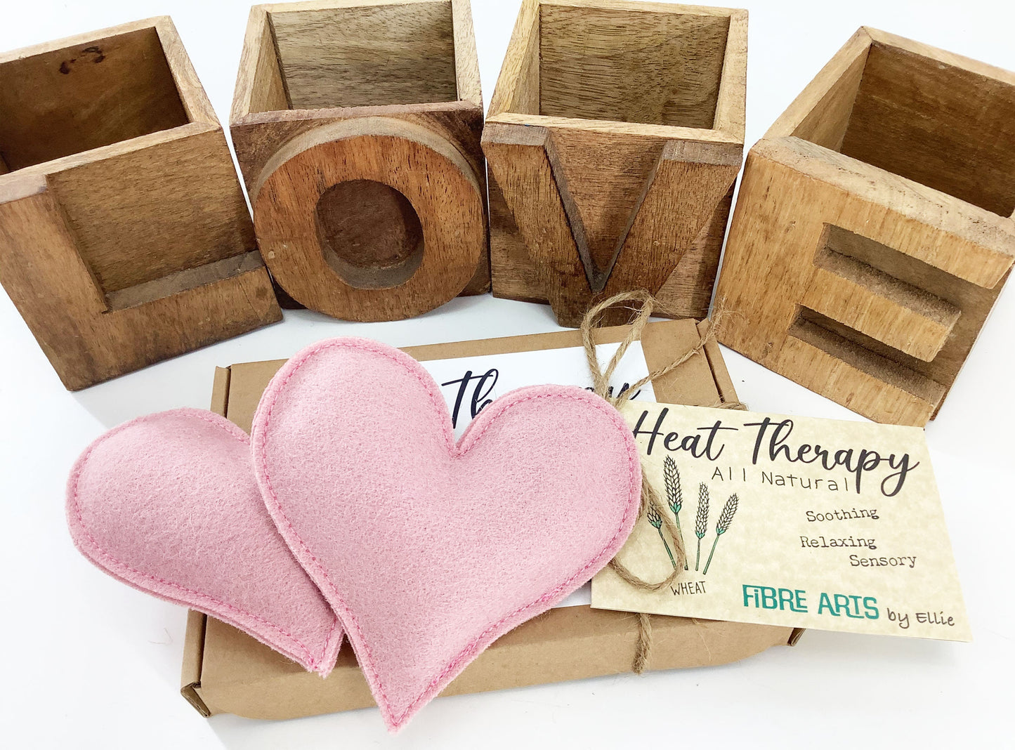 Reusable Microwave Hand Warmers. Luxury Pink Wool Mini Wheat Bags. Heart Shaped Scented or Unscented Warming Hand Made Gift