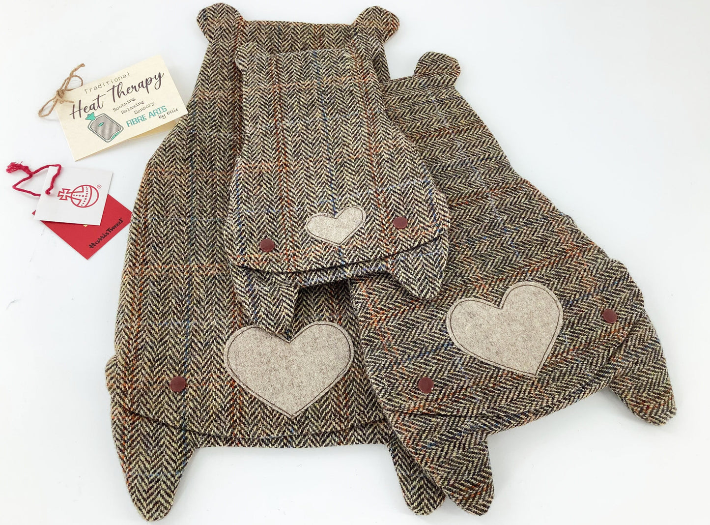 Harris Tweed Bear Hot Water Bottle Cover. Hand Crafted Gift