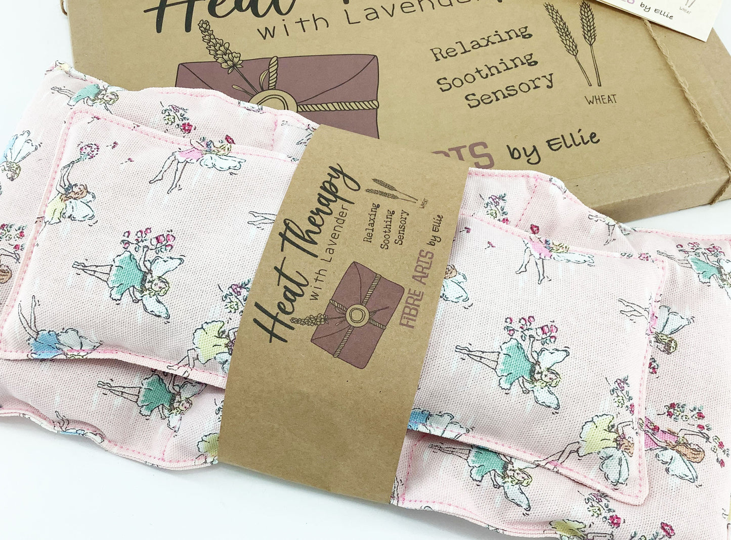 Aromatherapy Lavender Wheat Bag Eye Pillow Heat Pack Set. Cath Kidston Fairy Garden Cotton Fabric