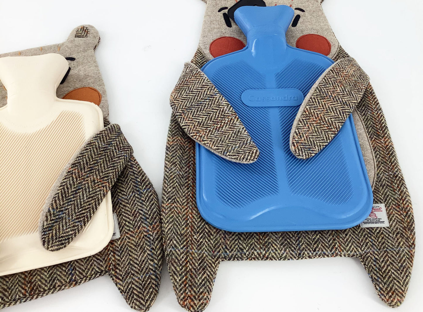 Harris Tweed Bear Hot Water Bottle Cover. Hand Crafted Gift