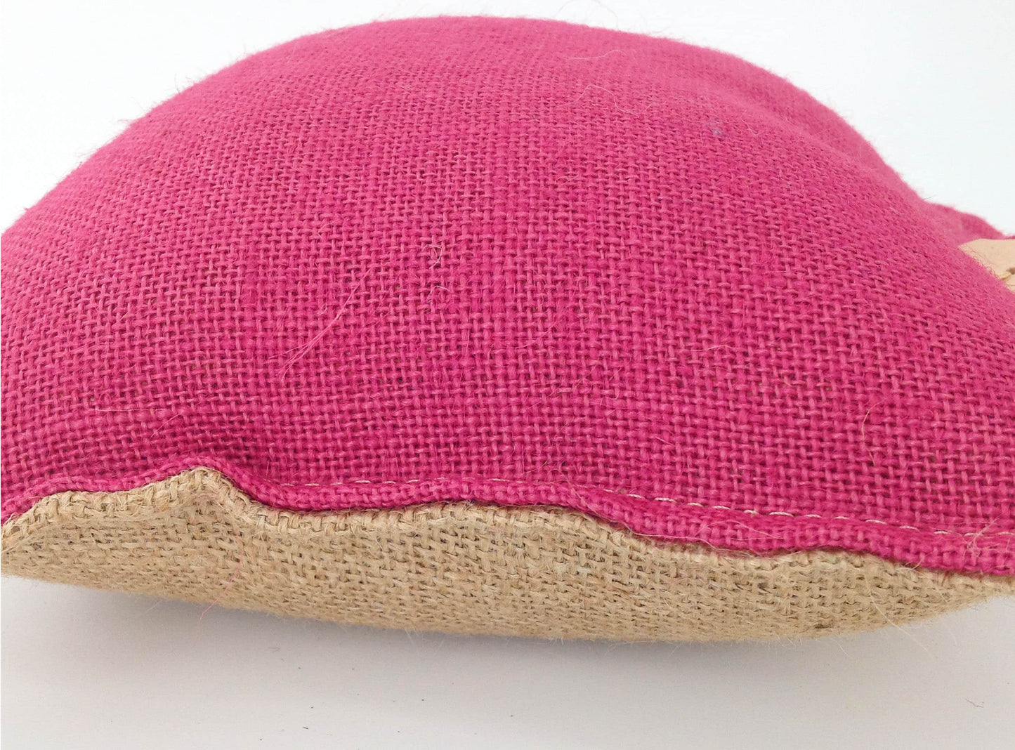 Hessian Needle Felting Mats in Pink. Pre-filled