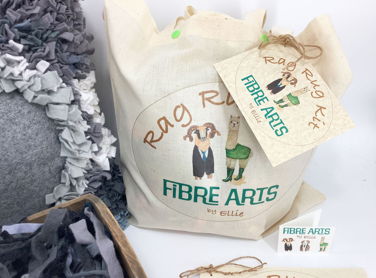 Latch Hook Rag Rug Cushion Making Kit. Mindful Recycled Eco Craft Gift
