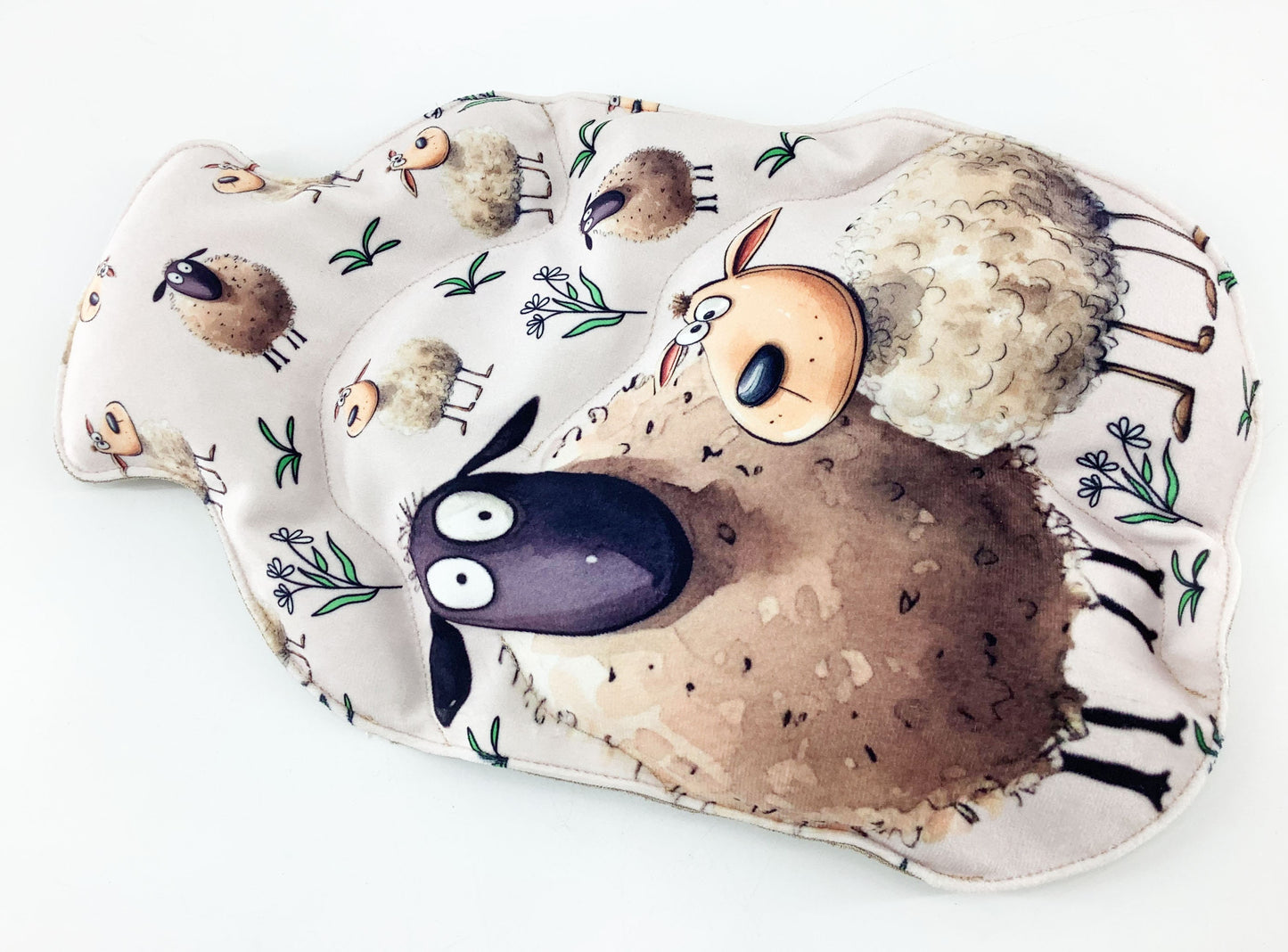 Sheep Wheat Bag. Custom Luxury Microwave Hot Water Bottle Shaped Heat Pack. Lavender Scented or Unscented Warming Handmade Sheep Lovers Gift