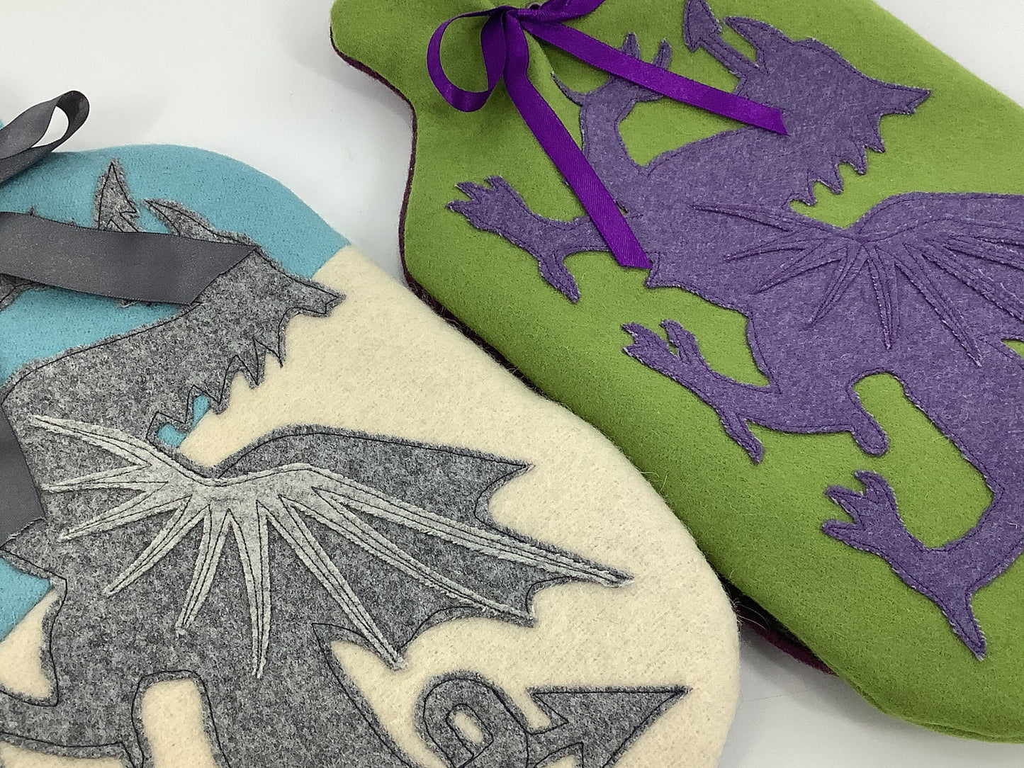 Welsh Dragon Wool Applique 2 Litre Hot Water Bottle Cover Custom Order