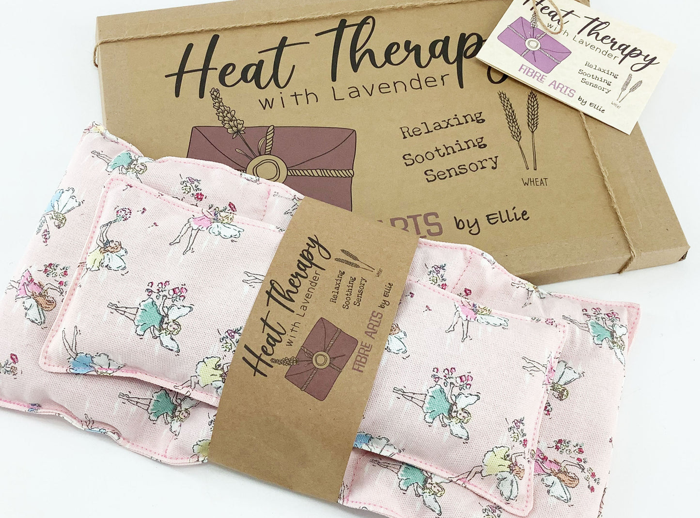 Aromatherapy Lavender Wheat Bag Eye Pillow Heat Pack Set. Cath Kidston Fairy Garden Cotton Fabric