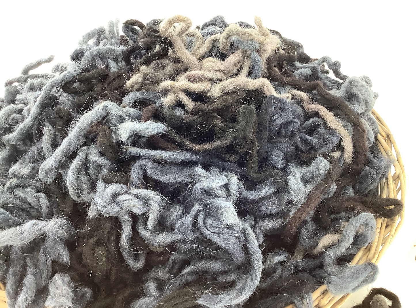 Creative Weaving Wool Yarn, Rug Making, Punch Needle, Tapestry. Hand Dyed Chunky 100% Wool in Black Grey Shades