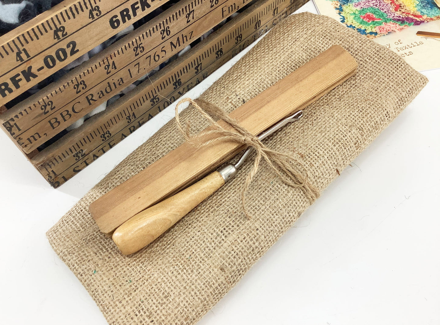 Latch Hook Rag Rug Cushion Making Kit. Mindful Recycled Eco Craft Gift