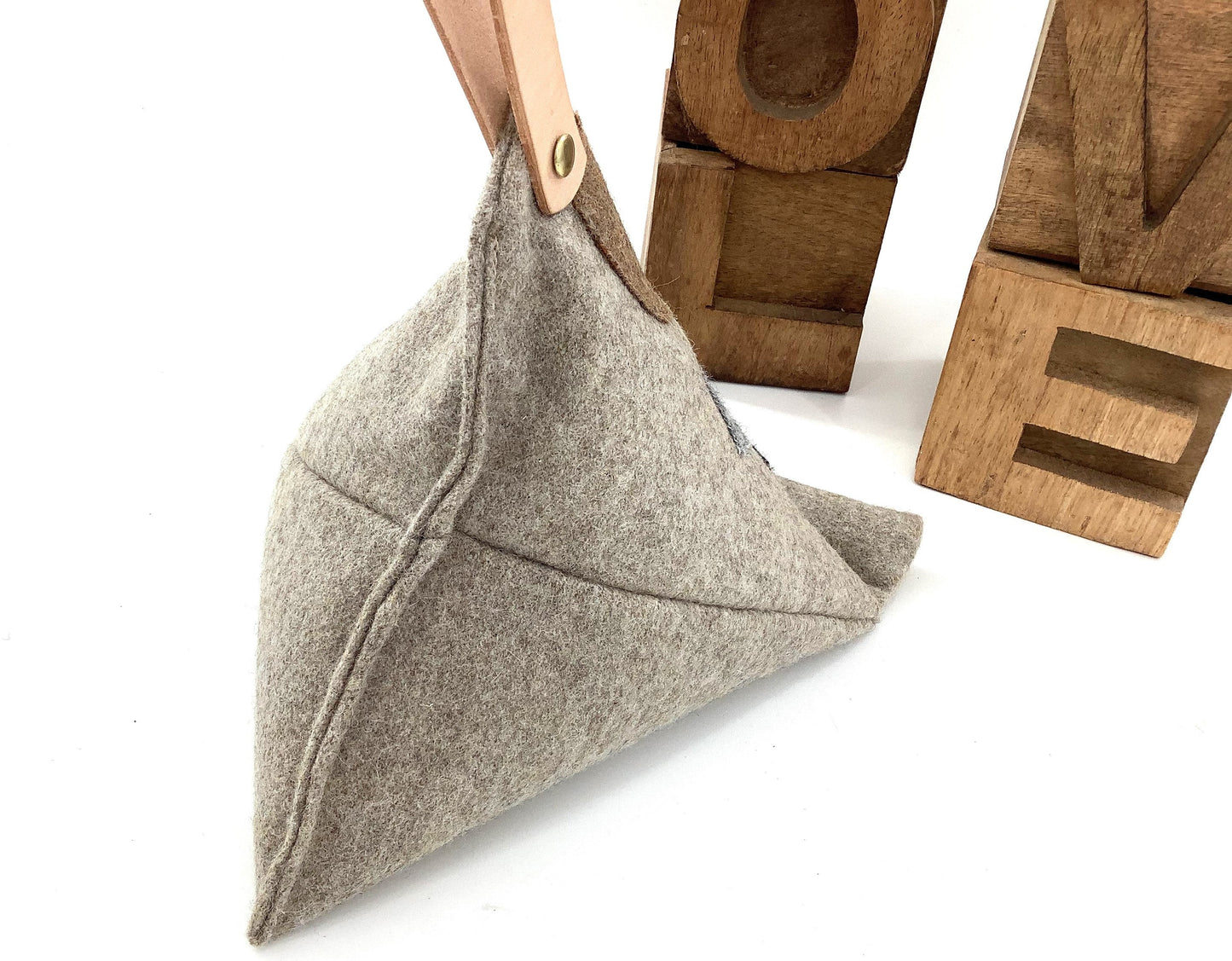 Bean Bag Tablet or Phone Stand. Weighted Pure Wool Applique Personalised Gift