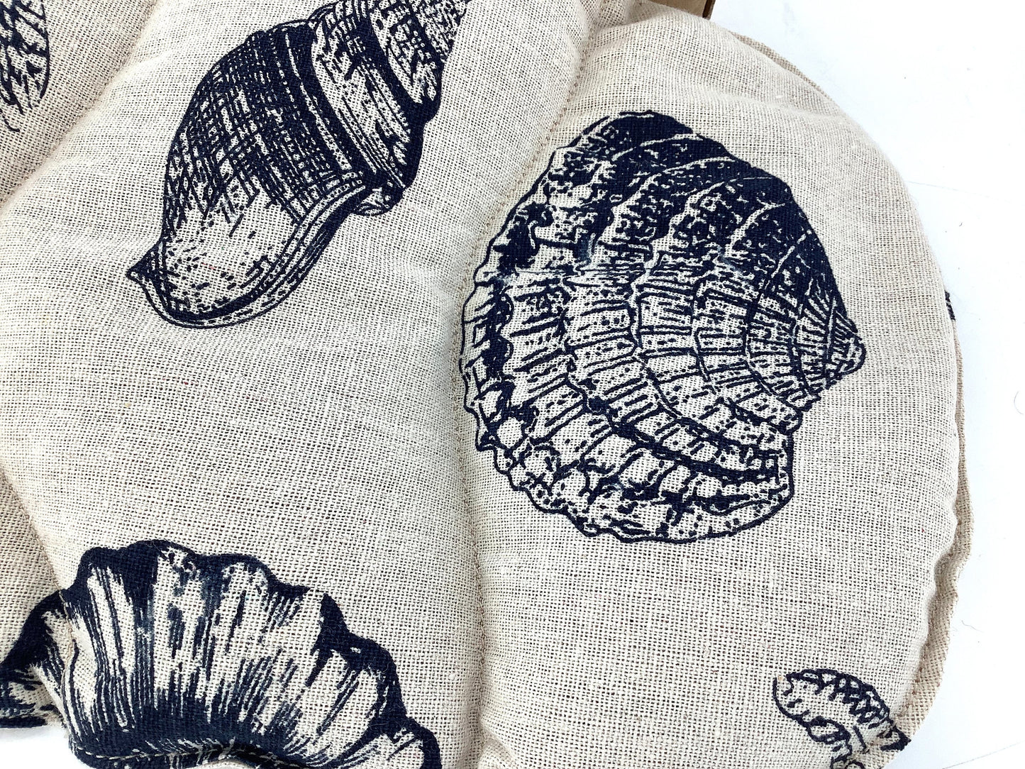 Seashells Cotton Linen 2L Bottle Shaped Wheat Bag. Lavender Scented or Unscented Beach Themed Nautical Warming Gift