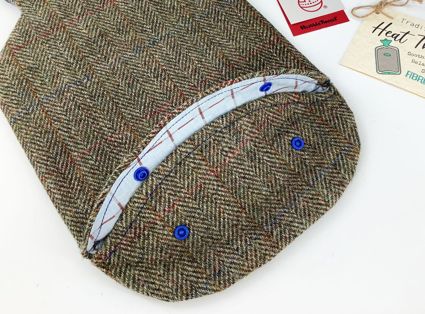 Microwave Wheat Bag Harris Tweed Gift Set. Sleep Mask, Weighted Lavender Eye Pillow, 2L   Hot Water Bottle Cover Heat Therapy Care Package