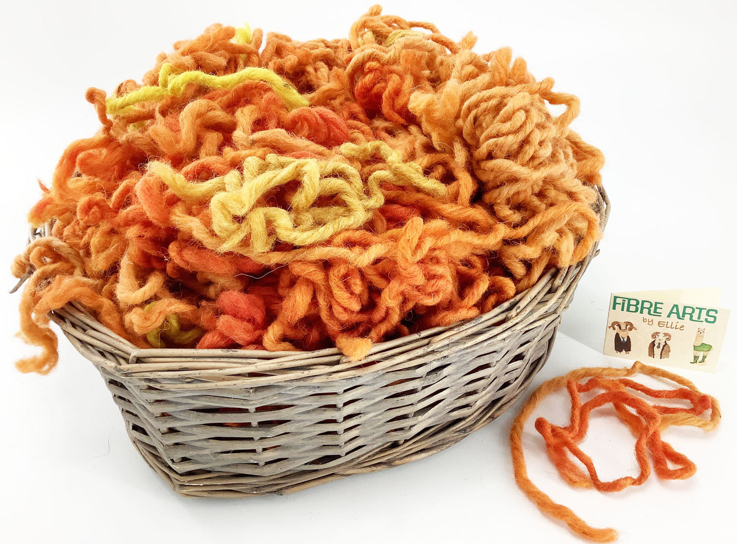 Hand Dyed Punch Needle Wool, Weaving, Rag Rug Making Chunky Tapestry Yarn in Orange Shades