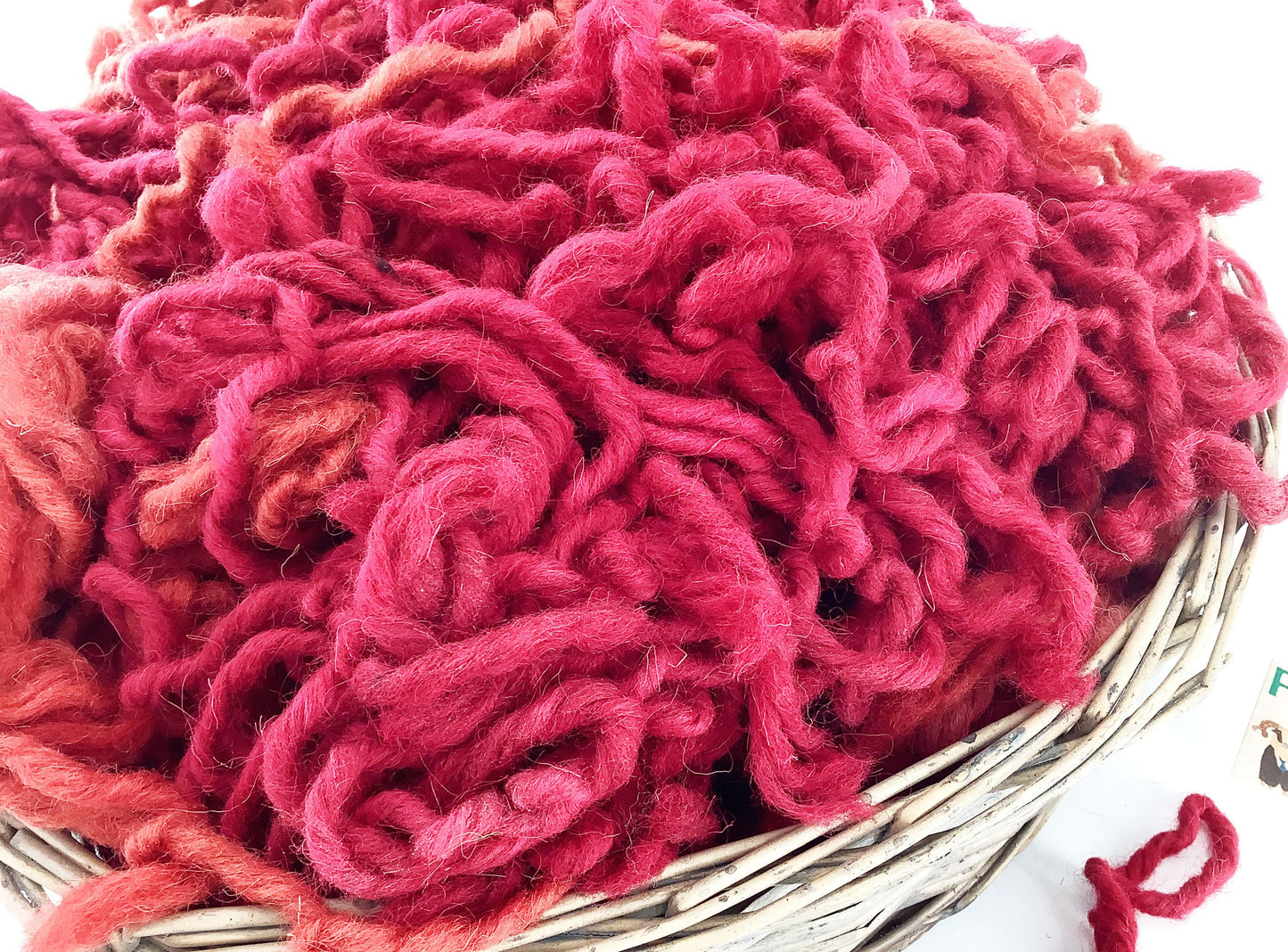 Punch Needle Wool Rug Yarn. Hand Dyed Chunky Creative Weaving, Rug Making, Tapestry Wool in Red Shades