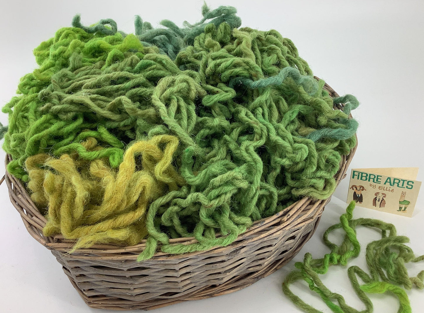 Wool Rug Yarn for Punch Needle. Hand Dyed Chunky Creative Weaving, Rug Making, Tapestry Wool in Green Shades