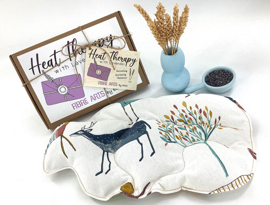 Forest Microwave Wheat Bag. Scented or Unscented 2L Hot Water Bottle Shaped Heat Pack. 36cm by 21cm Hand Crafted Heat Therapy Eco Gift