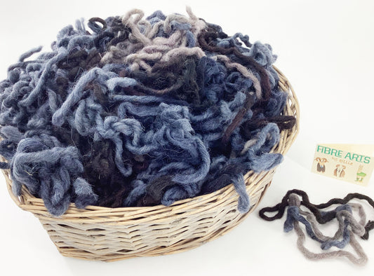 Creative Weaving Wool Yarn, Rug Making, Punch Needle, Tapestry. Hand Dyed Chunky 100% Wool in Black Grey Shades