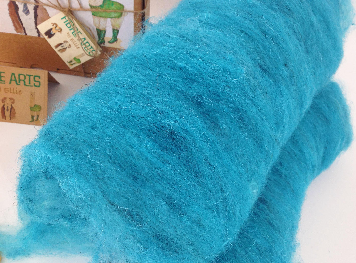 Drop Spindle Spinning Kit with Spinners Diz and 150g Hand Dyed Herdwick Mohair Blend Carded Art Batts