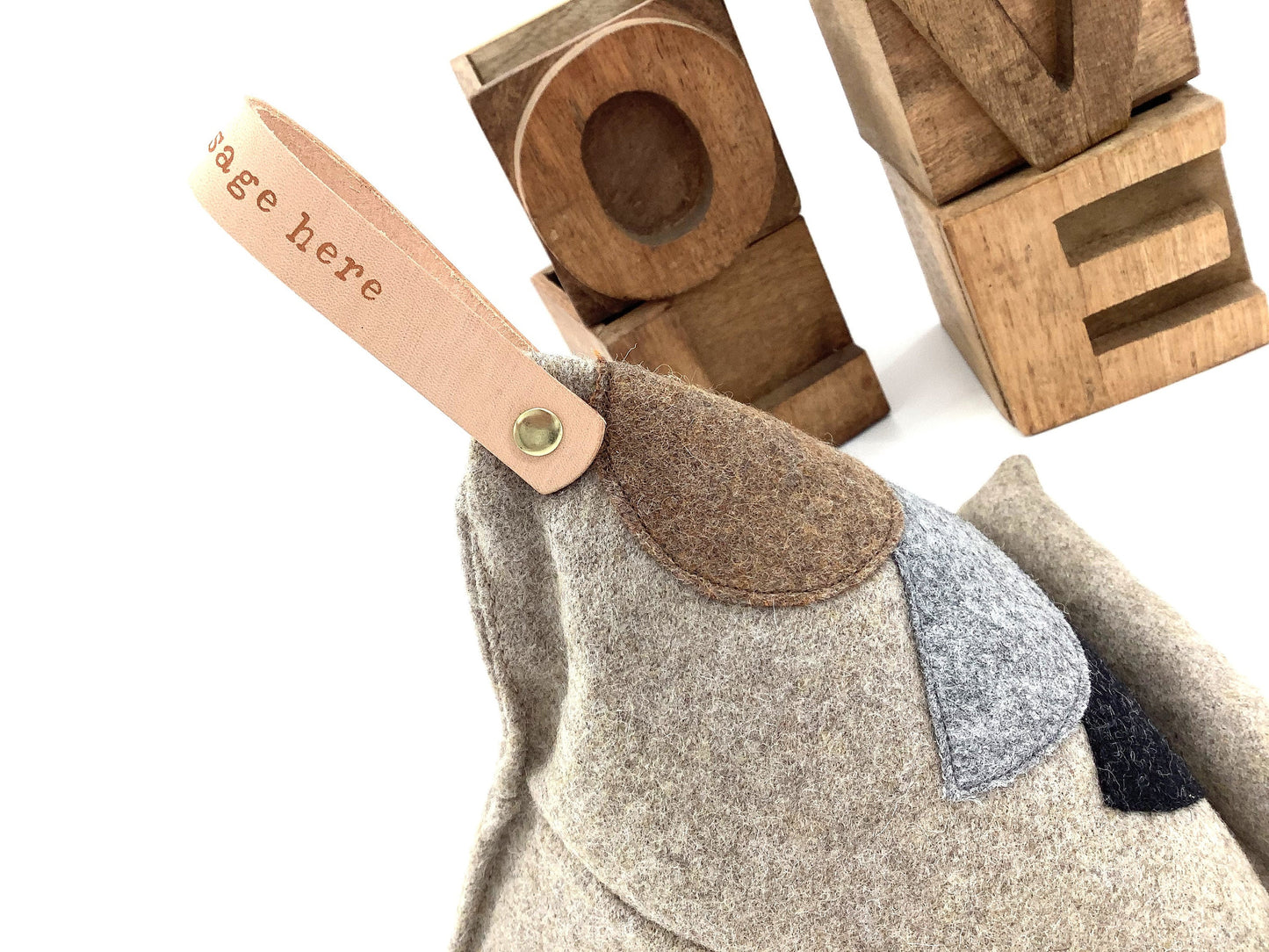 Bean Bag Tablet or Phone Stand. Weighted Pure Wool Applique Personalised Gift