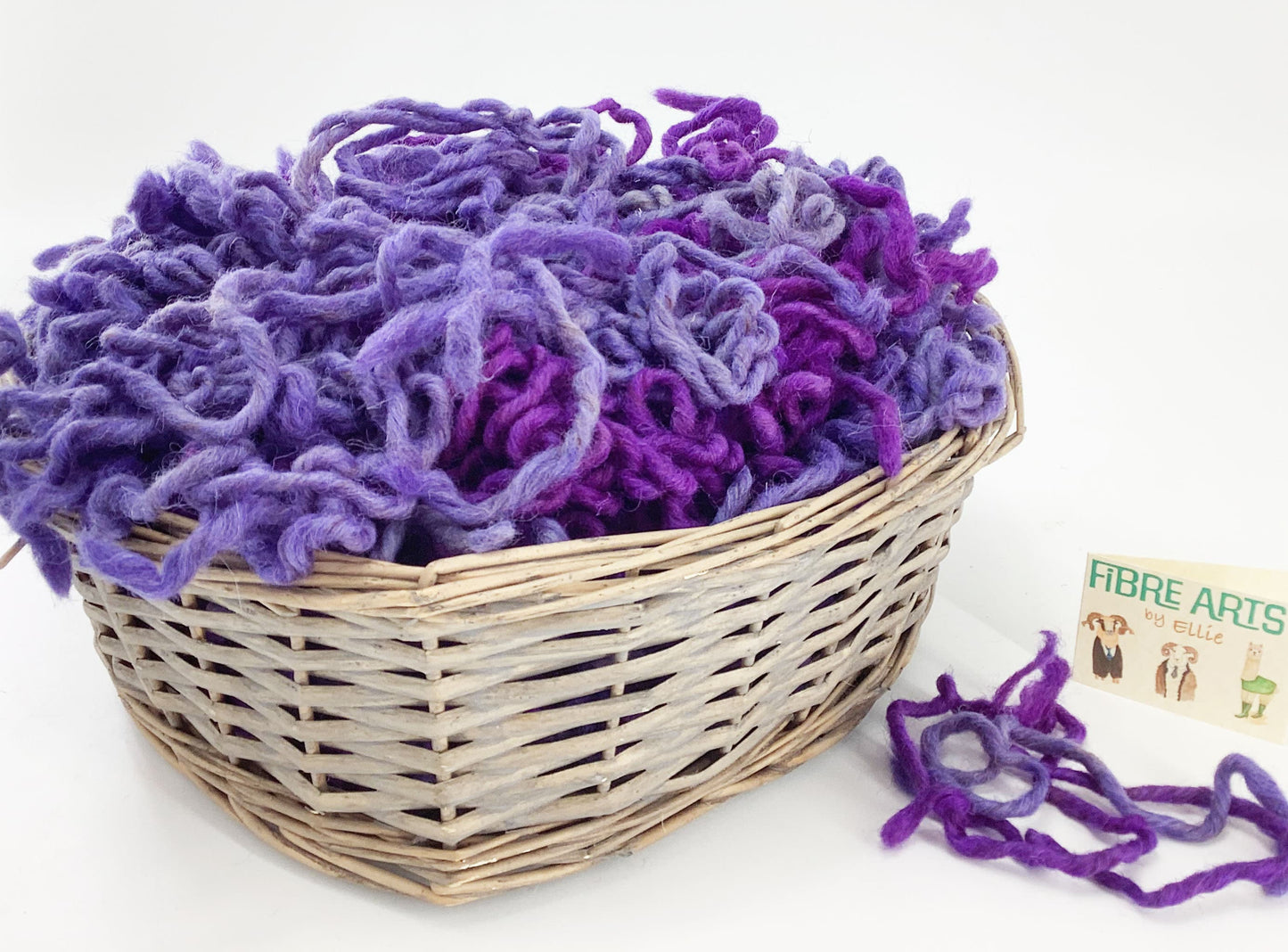 Wool Rug Yarn for Punch Needle. Hand Dyed Chunky Creative Weaving, Rug Making, Tapestry Wool in Purple Shades