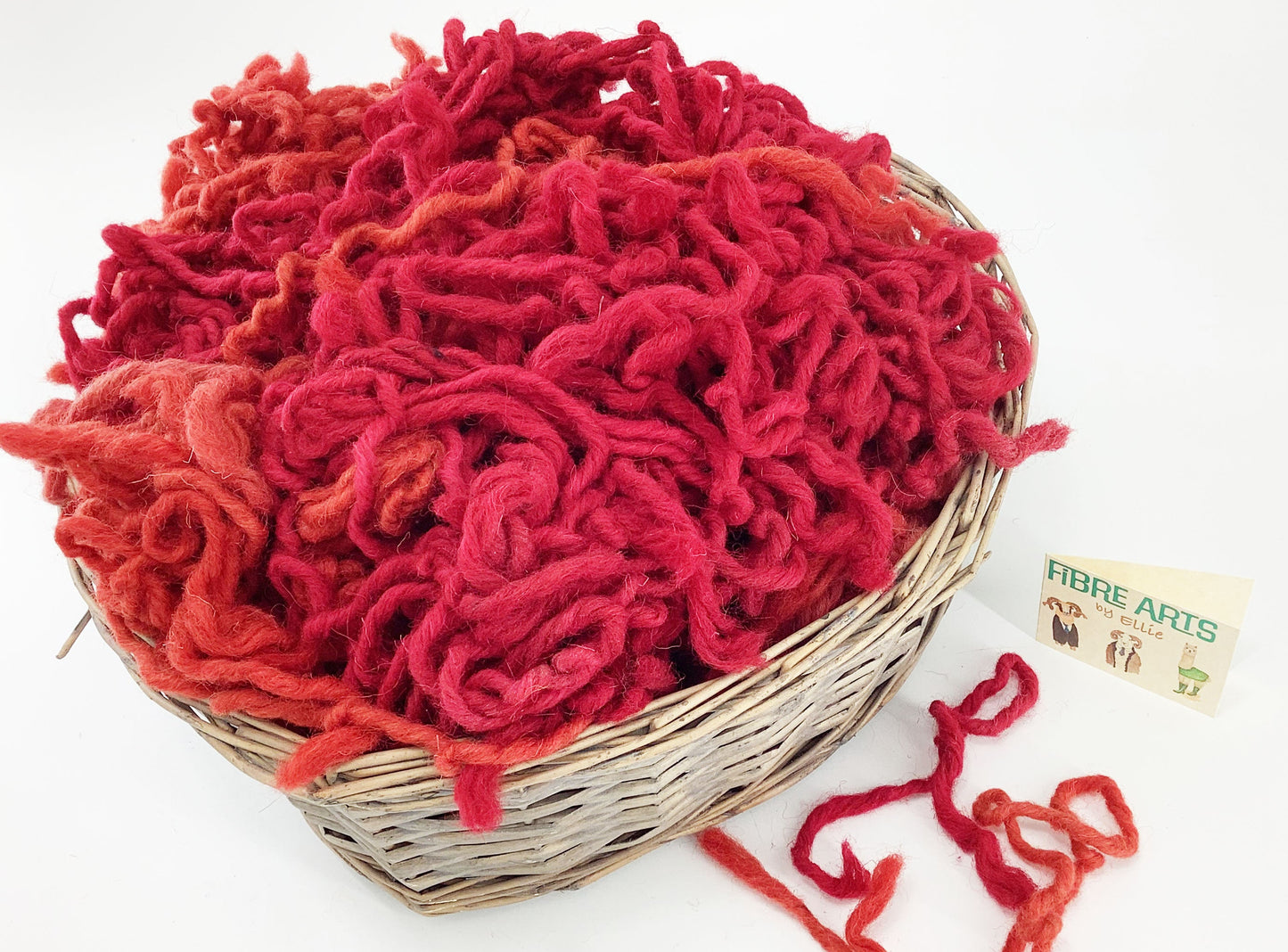 Punch Needle Wool Rug Yarn. Hand Dyed Chunky Creative Weaving, Rug Making, Tapestry Wool in Red Shades