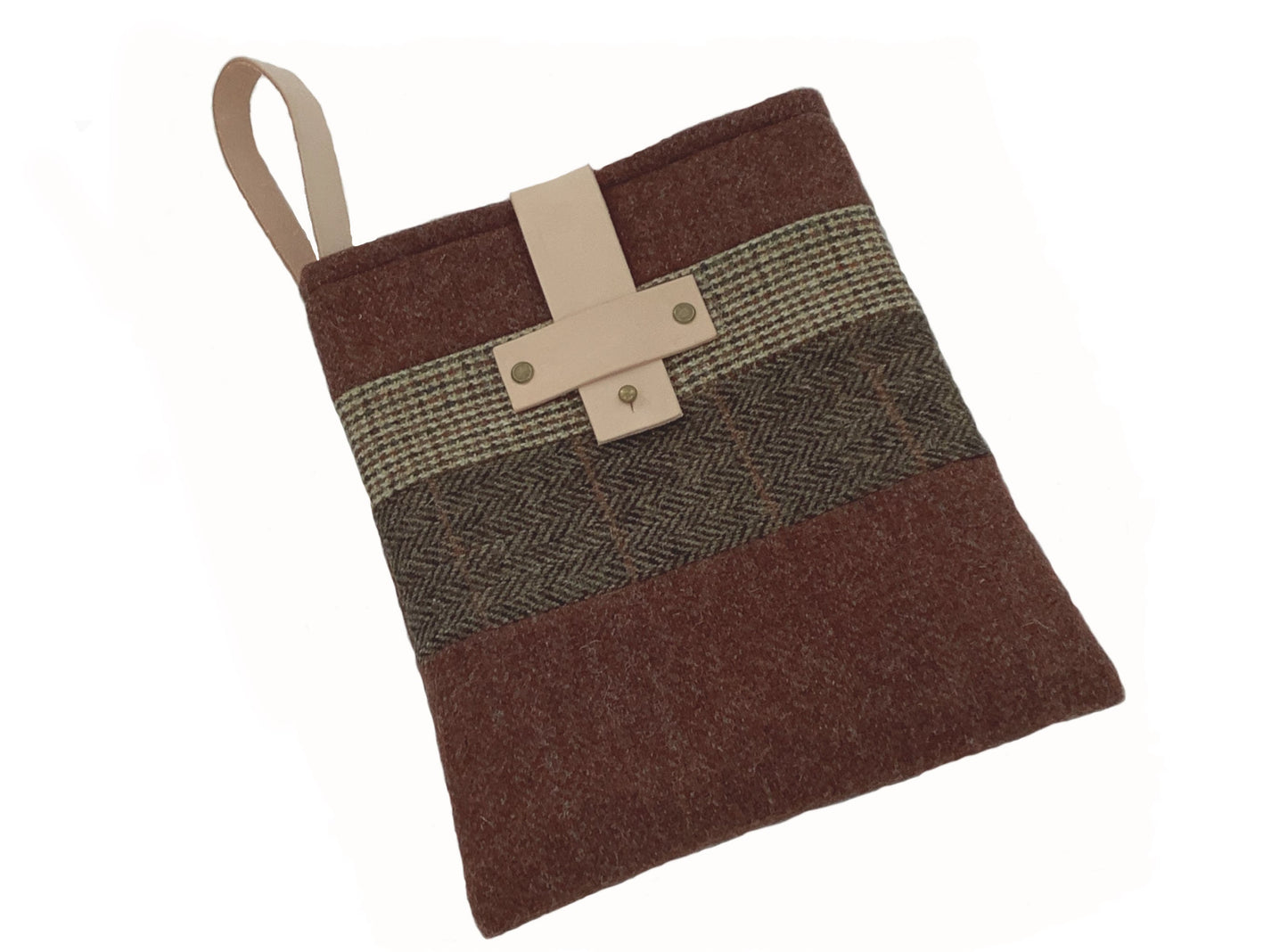 Harris Tweed iPad Case with Natural Vegetable Tanned Leather Trim