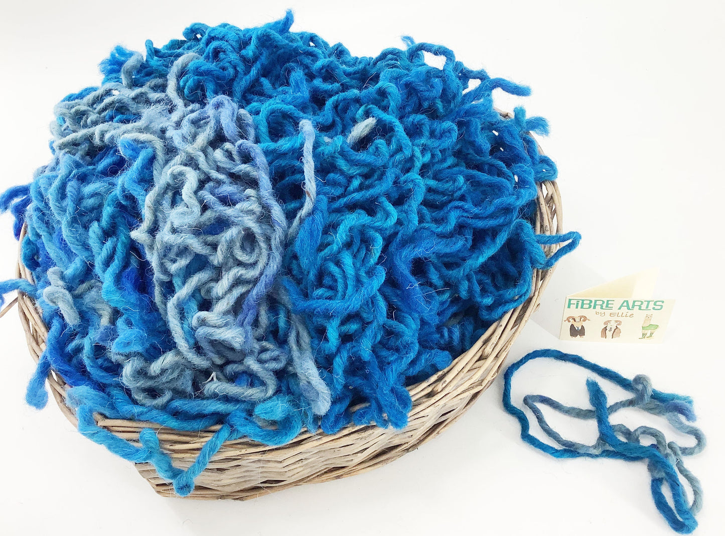 Rug Yarn for Punch Needle, Rug Making, Creative Weaving or Tapestry. Hand Dyed Chunky 100% Wool in Blue Shades