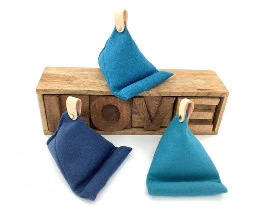 Wool iPad Tablet, Mobile Phone or Kindle Holder Bean Bag. Will Hold Any Size. Weighted Luxury Personalised Gift