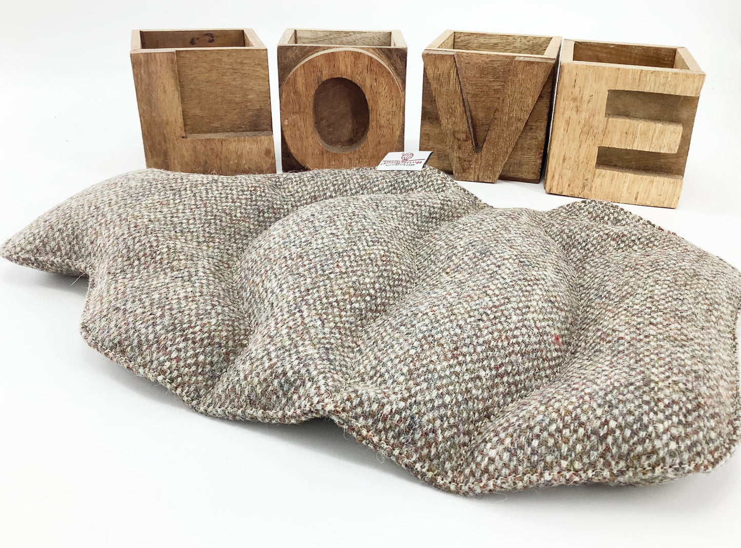 Harris Tweed Microwave Wheat Bag. Hot Water Bottle Shaped Heat Pack in Barleycorn. Lavender Scented or Unscented Luxury Handmade Hottie