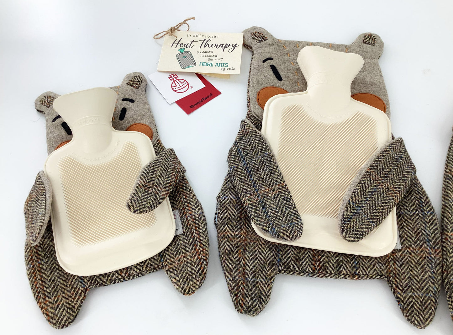 Harris Tweed Bear Hot Water Bottle Cover. Hand Crafted Gift