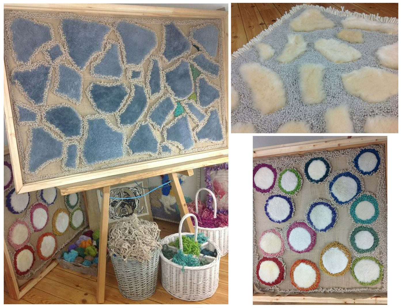 Punch Needle Wool Rug Yarn. Hand Dyed Chunky Creative Weaving, Rug Making, Tapestry Wool in Turquoise Shades