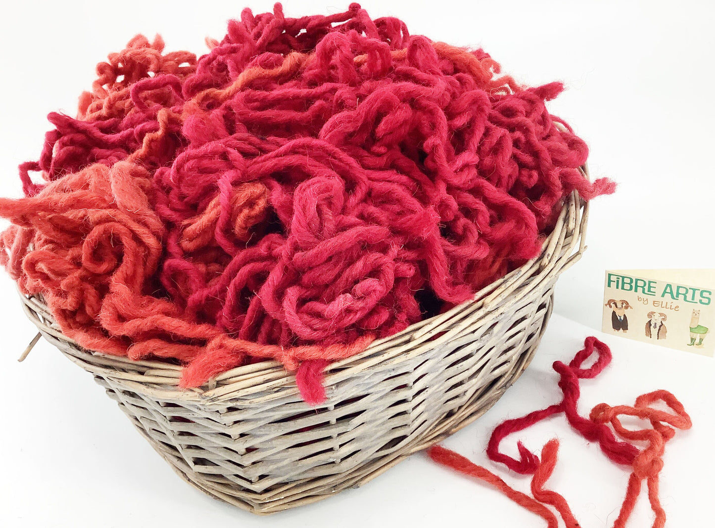 Punch Needle Wool Rug Yarn. Hand Dyed Chunky Creative Weaving, Rug Making, Tapestry Wool in Red Shades