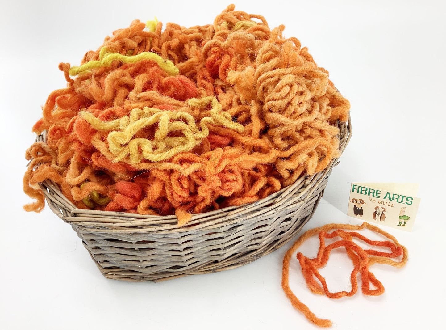 Hand Dyed Punch Needle Wool, Weaving, Rag Rug Making Chunky Tapestry Yarn in Orange Shades