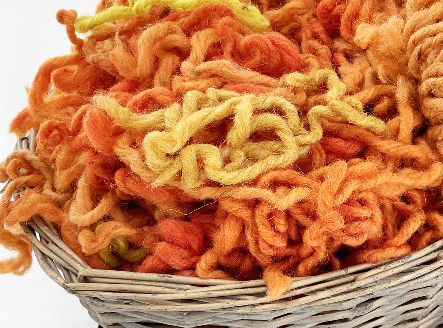 Hand Dyed Punch Needle Wool, Weaving, Rag Rug Making Chunky Tapestry Yarn in Orange Shades