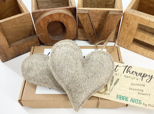 Hand Warmers. Wool Heart Shaped Mini Pocket Microwaveable Wheat Bags. Lavender Scented or Unscented Hand Crafted Gift