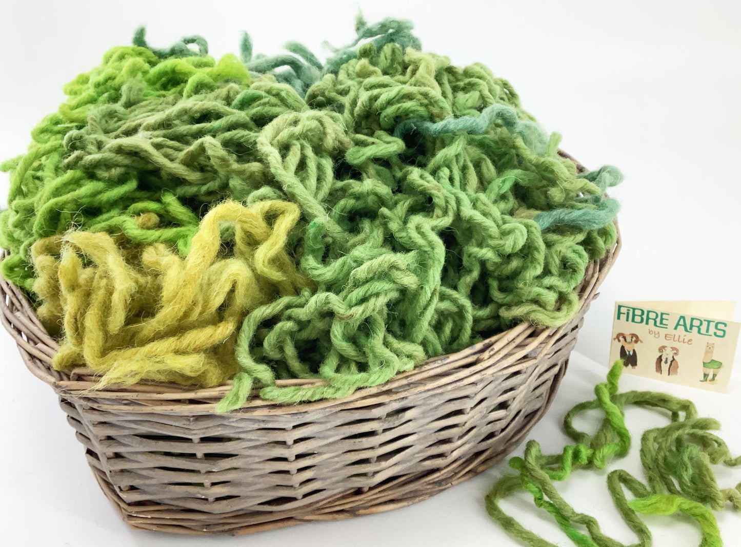 Wool Rug Yarn for Punch Needle. Hand Dyed Chunky Creative Weaving, Rug Making, Tapestry Wool in Green Shades